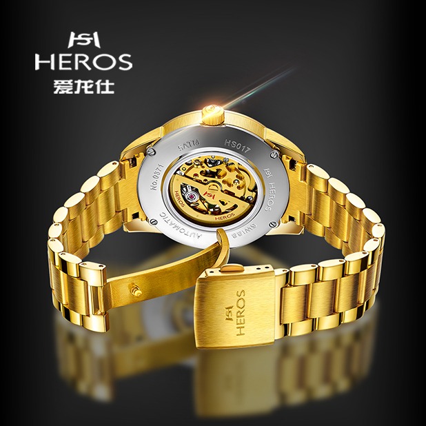 瑞士爱龙仕品牌双面全镂空3d立体黄金表上市 只要1千多元戴回家